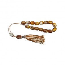 ΡΗΤ-128Α-Κομπολόι Ρητίνη Χρυσαφί 12x16mm