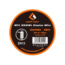 Geek Vape MTL SS316L Fused Clapton Wire 28*2+38ga 3m ZN12