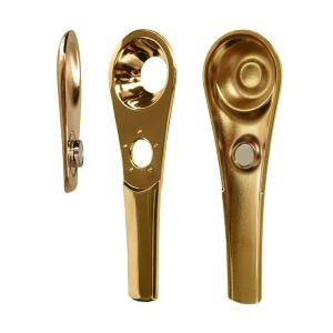 Metal Spoon Pipe Gold with slidable lid and case