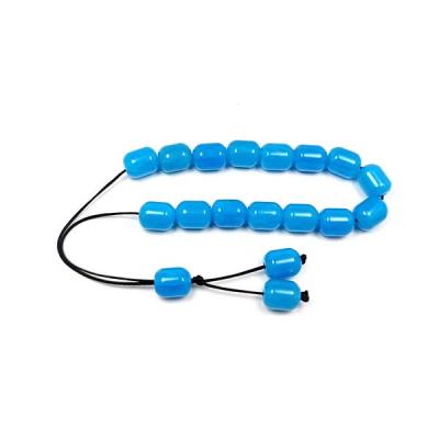 ΡΗΤ-112-Κομπολόι Ρητίνη Γαλάζιο 12x15mm