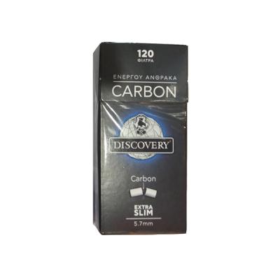 Discovery Extra Slim Φιλτράκια Στριφτού Ενεργού Άνθρακα 5.7mm 120x1τμχ